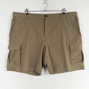 CHAPS Shorts Mens 48 Brown Taupe Polyester Stretch Lightweight Golf Casual